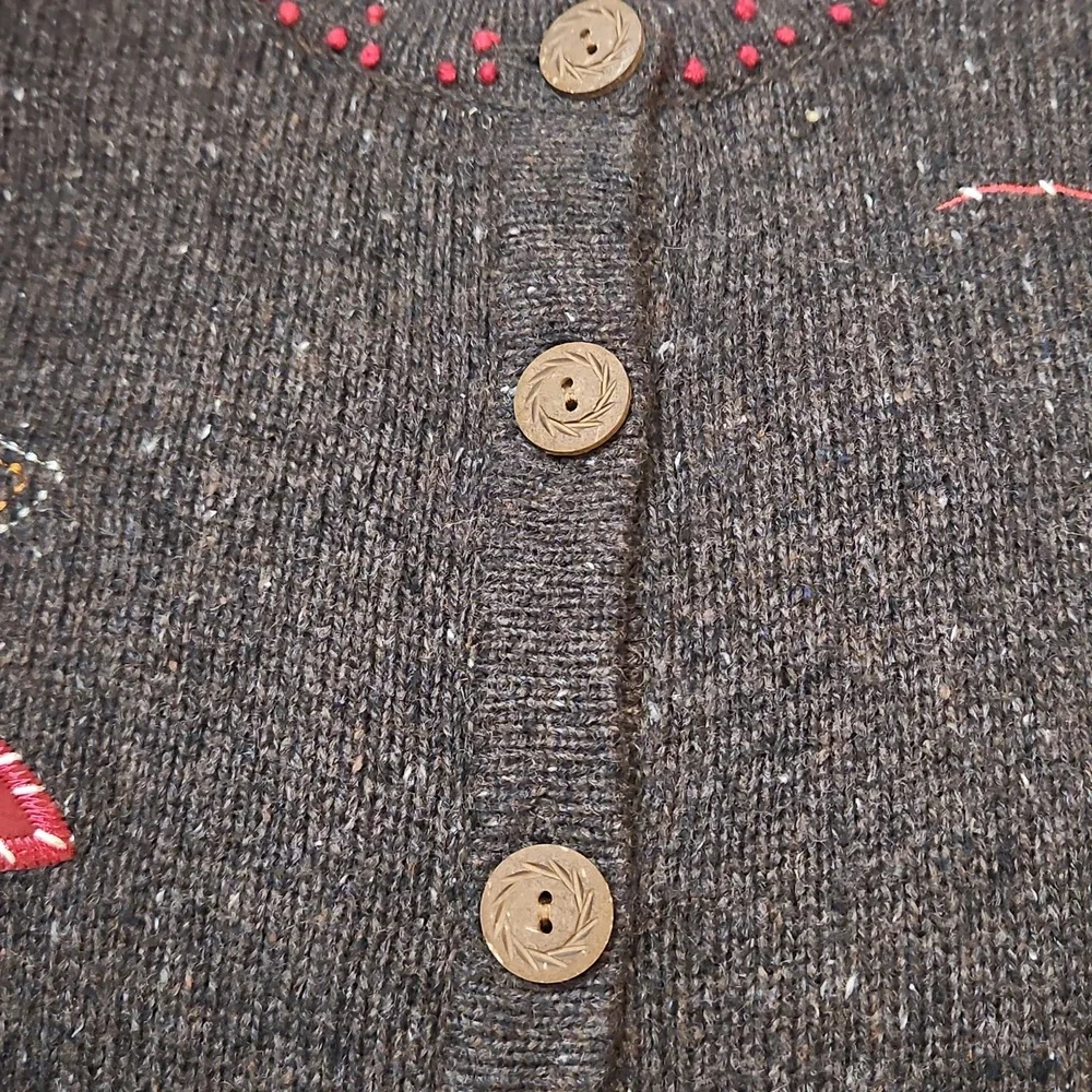 Holiday Lodge by Northcrest Women's Embroidered Cardigan 1X Leaves Fall - Picture 8 of 12